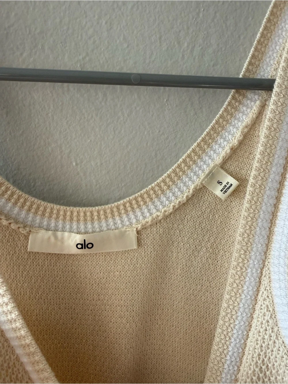 ALO Yoga Tennis Club Sweater Knit Dress in Oatmeal/White